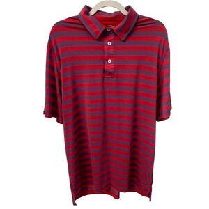 Straight Down Red Blue Striped PGA Golf Polo Shirt Large Short Sleeve
Mens Large